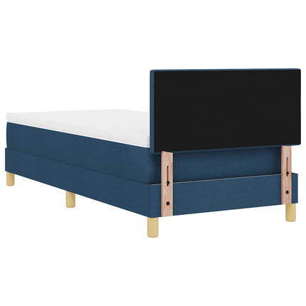 LED Box Spring Bed med pude med hovedgærde Blå 80 x 200 cm Stof