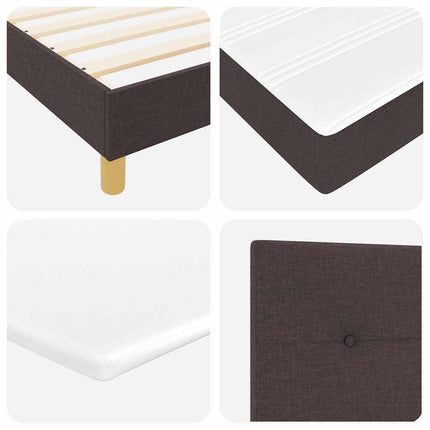 LED Box Spring Bed med pude Mørk Brun 90 x 200 cm Stof