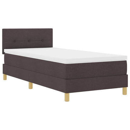 LED Box Spring Bed med pude Mørk Brun 90 x 200 cm Stof