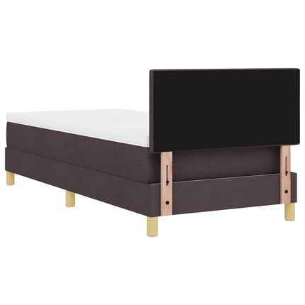 LED Box Spring Bed med pude Mørk Brun 90 x 200 cm Stof