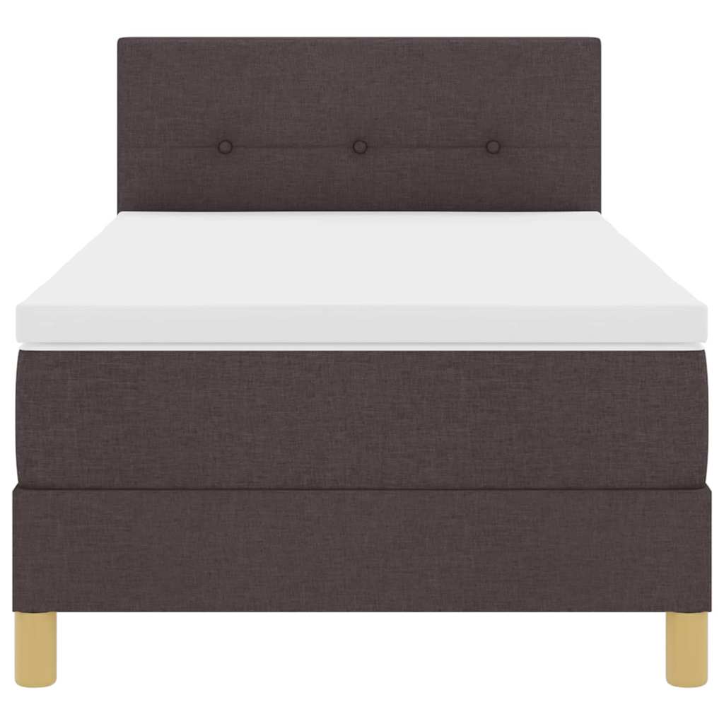 LED Box Spring Bed med pude Mørk Brun 90 x 200 cm Stof