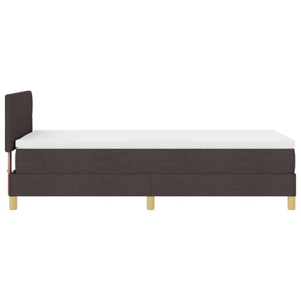 LED Box Spring Bed med pude Mørk Brun 90 x 200 cm Stof