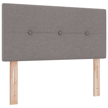 LED Box Spring Bed med hovedgærde Gråbrun 90 x 200 cm Stof