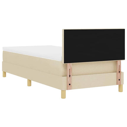 LED Box Spring Bed med LED-lysstrimler Creme 100 x 200 cm Stof