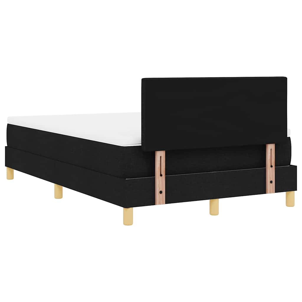 LED Box Spring Bed med LED-lysstrimler Sort 120 x 190 cm Stof