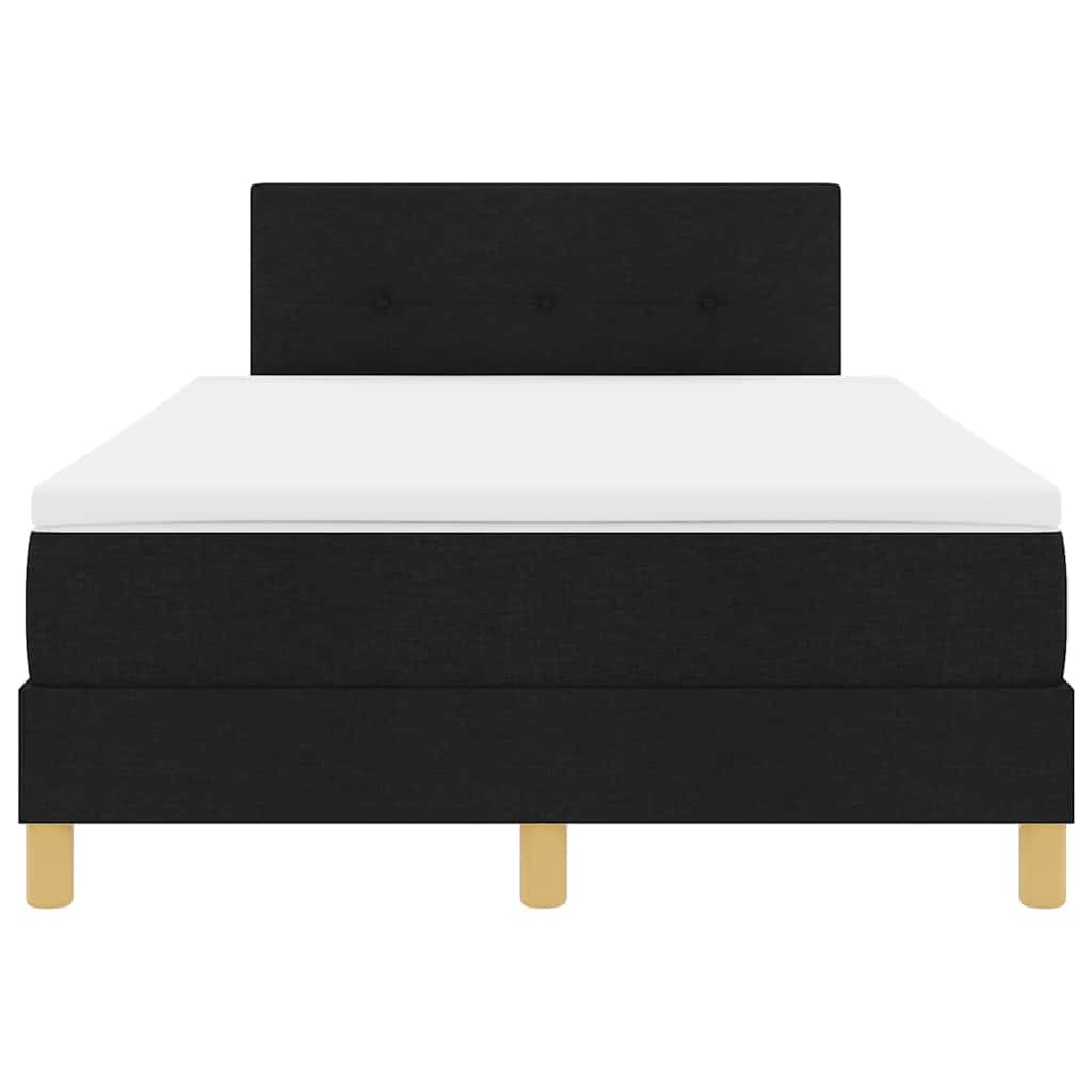 LED Box Spring Bed med LED-lysstrimler Sort 120 x 190 cm Stof