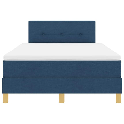 LED Box Spring Bed med hovedgærde Blå 120 x 190 cm Stof