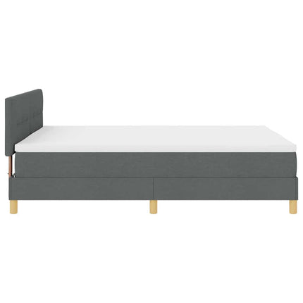 LED Box Spring Bed med hovedgærde Mørkegrå 140 x 200 cm Stof