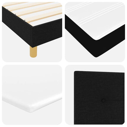 LED Box Spring Bed med LED-lysstrimler Sort 140 x 200 cm Stof