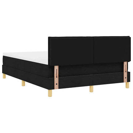 LED Box Spring Bed med LED-lysstrimler Sort 140 x 200 cm Stof
