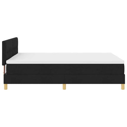 LED Box Spring Bed med LED-lysstrimler Sort 140 x 200 cm Stof