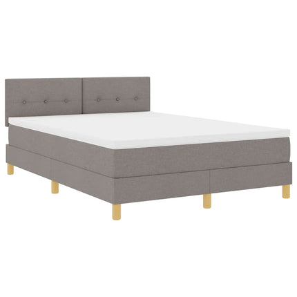 LED Box Spring Bed med hovedgærde Gråbrun 160 x 200 cm Stof