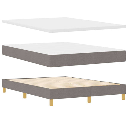LED Box Spring Bed med hovedgærde Gråbrun 160 x 200 cm Stof