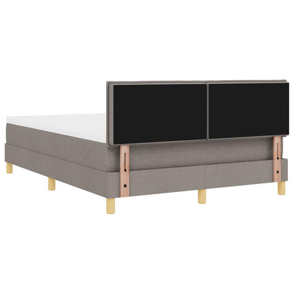 LED Box Spring Bed med hovedgærde Gråbrun 160 x 200 cm Stof
