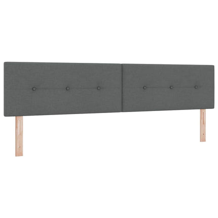 LED Box Spring Bed med hovedgærde Mørkegrå 200 x 200 cm Stof