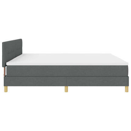 LED Box Spring Bed med hovedgærde Mørkegrå 200 x 200 cm Stof