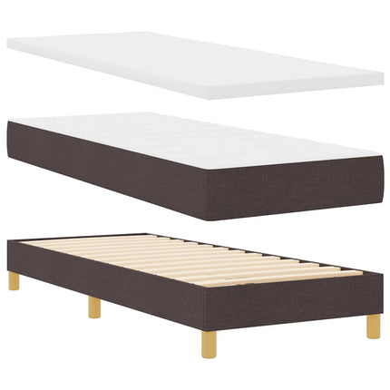 LED Box Spring Bed med hovedgærde Mørk Brun 80 x 200 cm Stof