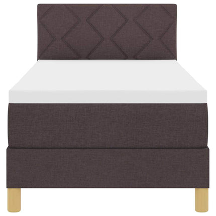 LED Box Spring Bed med hovedgærde Mørk Brun 80 x 200 cm Stof