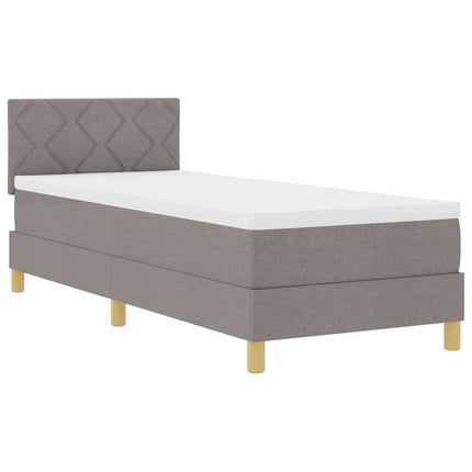 LED Box Spring Bed med hovedgærde Gråbrun 80 x 200 cm Stof