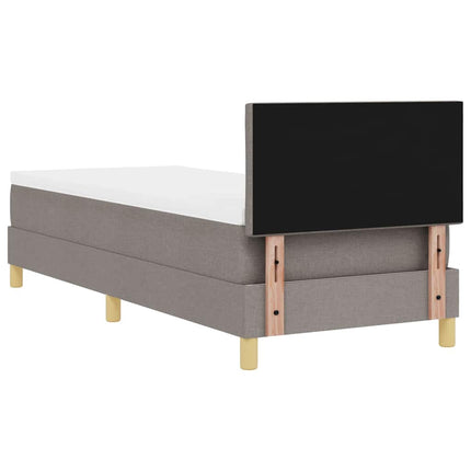 LED Box Spring Bed med hovedgærde Gråbrun 80 x 200 cm Stof