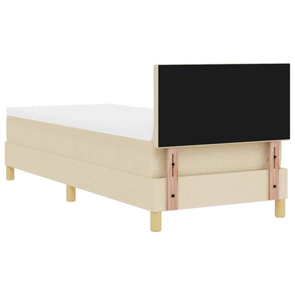 LED Box Spring Bed med LED-lysstrimler Creme 80 x 200 cm Stof