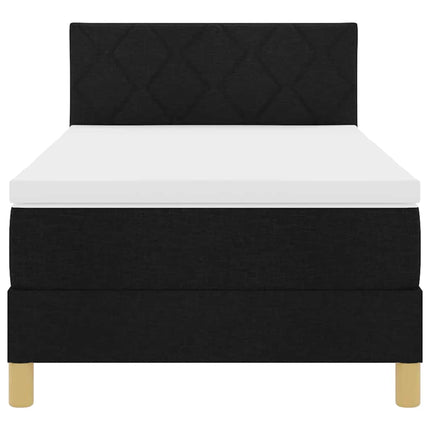 LED Box Spring Bed med LED-lysstrimler Sort 100 x 200 cm Stof