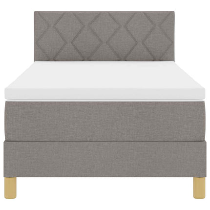 LED Box Spring Bed med hovedgærde Gråbrun 100 x 200 cm Stof