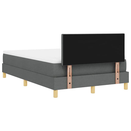 LED Box Spring Bed med hovedgærde Mørkegrå 120 x 190 cm Stof