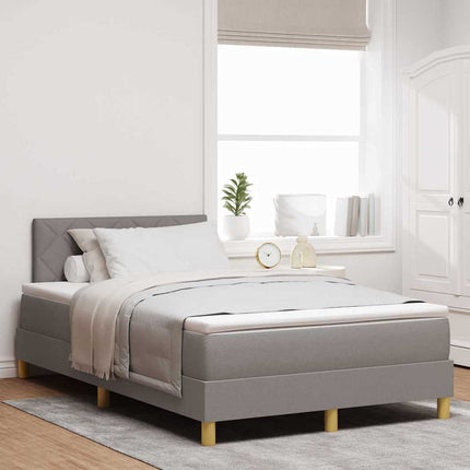 LED Box Spring Bed med hovedgærde Gråbrun 120 x 190 cm Stof