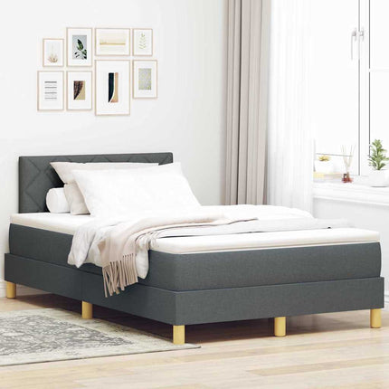 LED Box Spring Bed med hovedgærde Mørkegrå 120 x 200 cm Stof