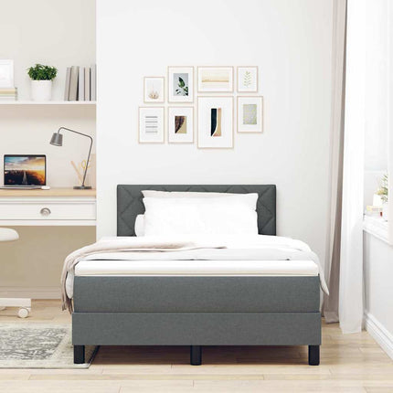 LED Box Spring Bed med hovedgærde Mørkegrå 120 x 200 cm Stof