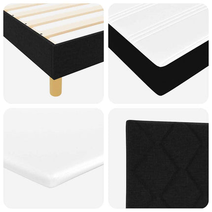 LED Box Spring Bed med LED-lysstrimler Sort 120 x 200 cm Stof