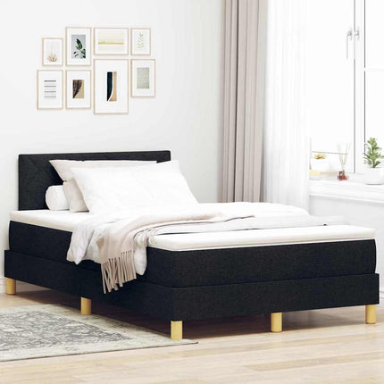 LED Box Spring Bed med LED-lysstrimler Sort 120 x 200 cm Stof