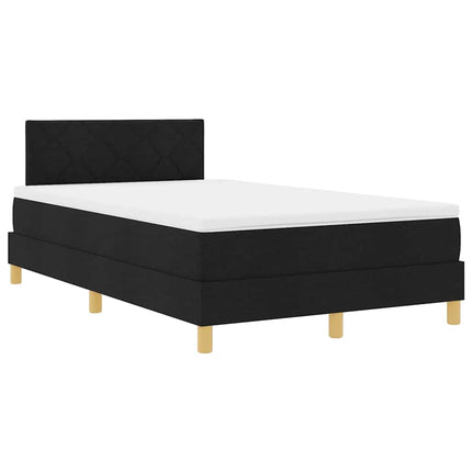 LED Box Spring Bed med LED-lysstrimler Sort 120 x 200 cm Stof