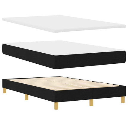 LED Box Spring Bed med LED-lysstrimler Sort 120 x 200 cm Stof