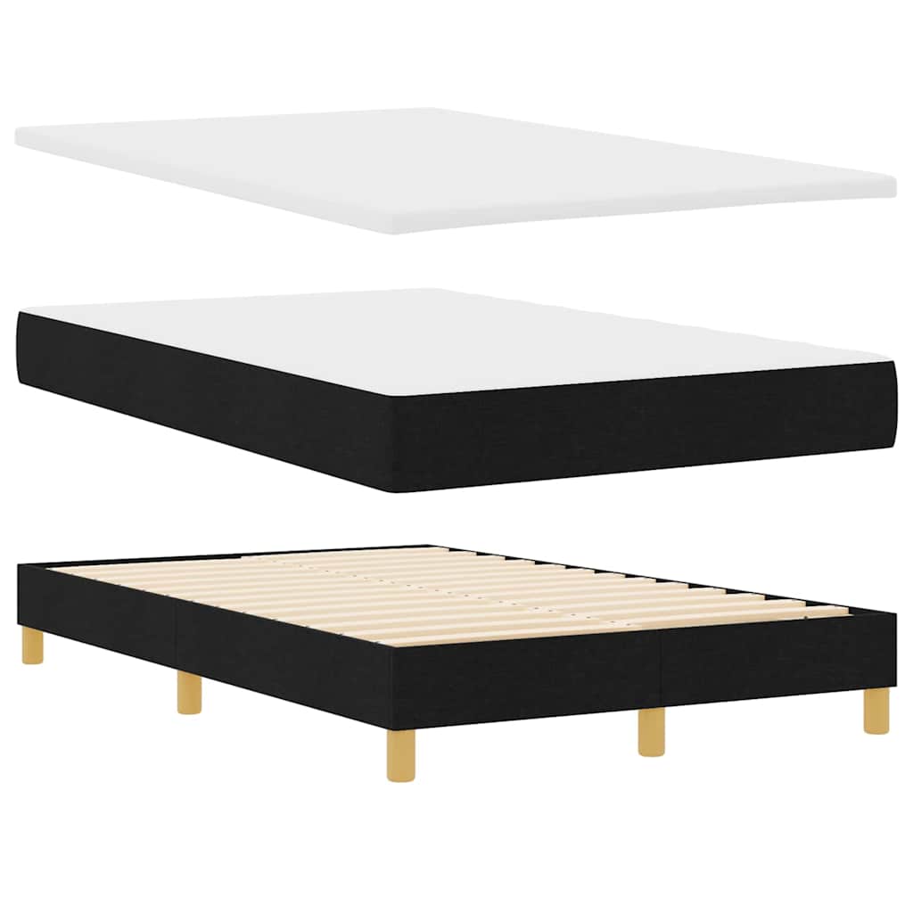 LED Box Spring Bed med madras med LED Sort 120 x 200 cm Stof