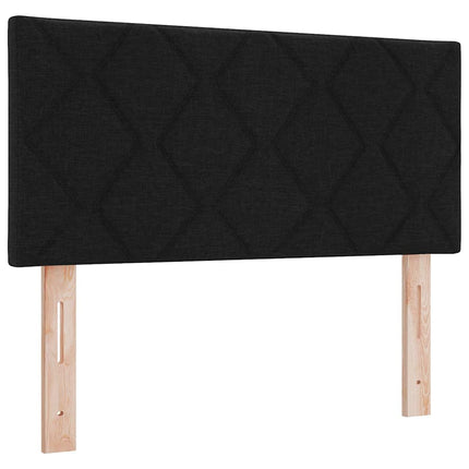 LED Box Spring Bed med LED-lysstrimler Sort 120 x 200 cm Stof