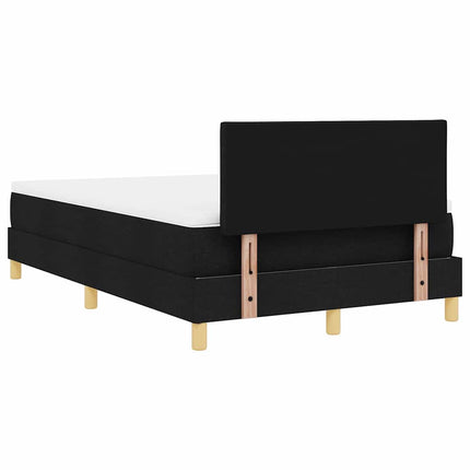 LED Box Spring Bed med LED-lysstrimler Sort 120 x 200 cm Stof