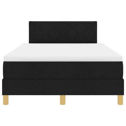 LED Box Spring Bed med LED-lysstrimler Sort 120 x 200 cm Stof