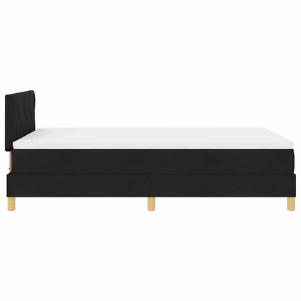 LED Box Spring Bed med LED-lysstrimler Sort 120 x 200 cm Stof