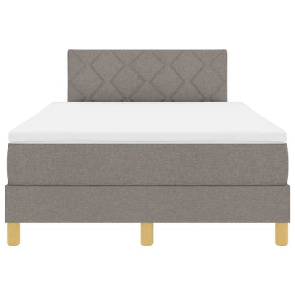 LED Box Spring Bed med hovedgærde Gråbrun 120 x 200 cm Stof