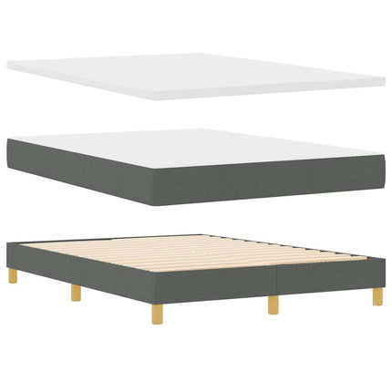 LED Box Spring Bed med hovedgærde Mørkegrå 140 x 190 cm Stof