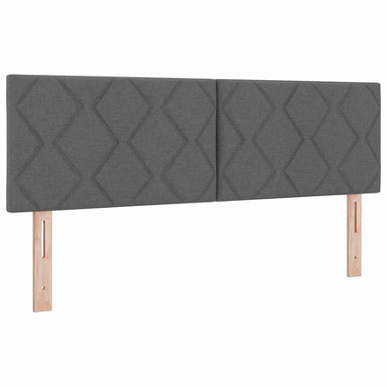 LED Box Spring Bed med hovedgærde Mørkegrå 140 x 190 cm Stof