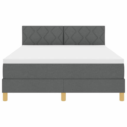 LED Box Spring Bed med hovedgærde Mørkegrå 140 x 190 cm Stof