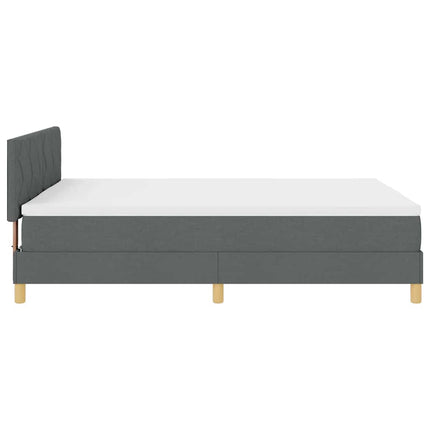 LED Box Spring Bed med hovedgærde Mørkegrå 140 x 190 cm Stof