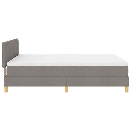 LED Box Spring Bed med hovedgærde Gråbrun 140 x 190 cm Stof