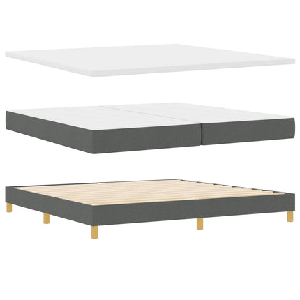 LED Box Spring Bed med hovedgærde Mørkegrå 200 x 200 cm Stof