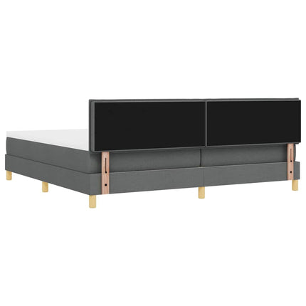 LED Box Spring Bed med hovedgærde Mørkegrå 200 x 200 cm Stof