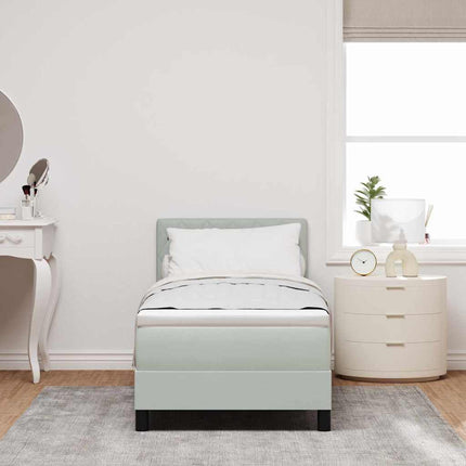 LED Box Spring Bed med hovedgærde Lysegrå 80 x 200 cm Fløjl