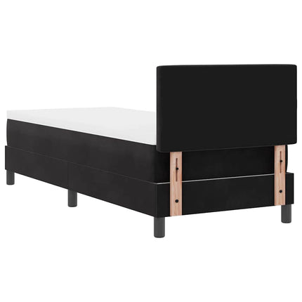 LED Box Spring Bed med hovedgærde Sort 80 x 200 cm Fløjl